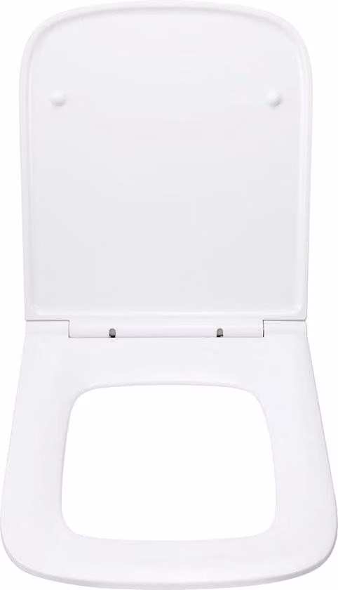 Sedile WC rettangolare, coperchio WC con chiusura ammortizzata, coperchio WC in duroplast con chiusura rapida, fissaggio sedile WC nella parte superiore, bianco