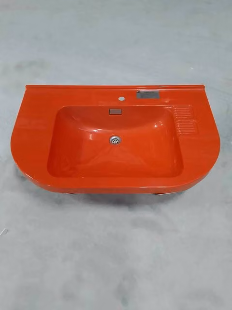Lavabo Teuco in resina rosso per bagno, L 100 cm x P 60 cm x H 60 cm