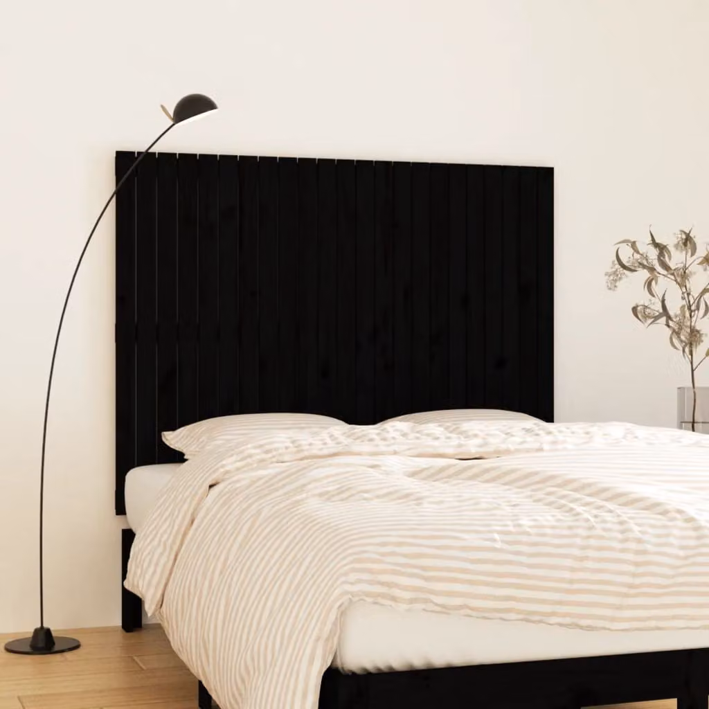 Testiera da parete vidaXL in legno massello di pino nero L: 146,5 cm, P: 3 cm, H: 110 cm