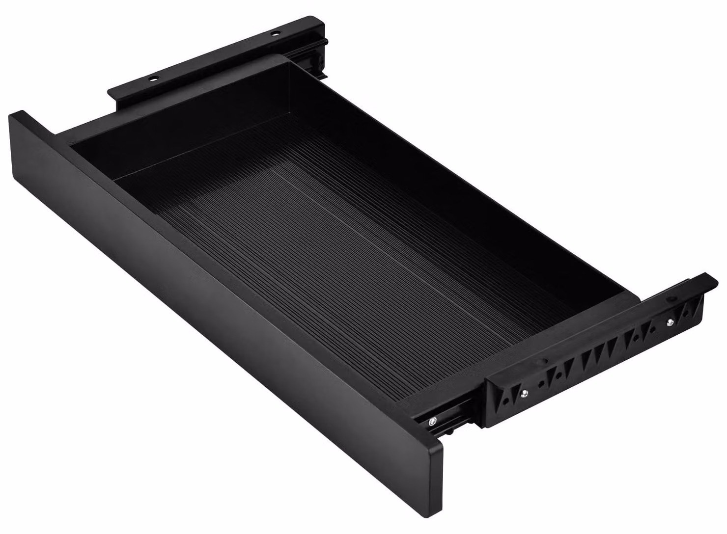 Cassetto sotto scrivania - Cassettiera estraibile - Metallo e plastica - Nero - Per scrivania sit-stand