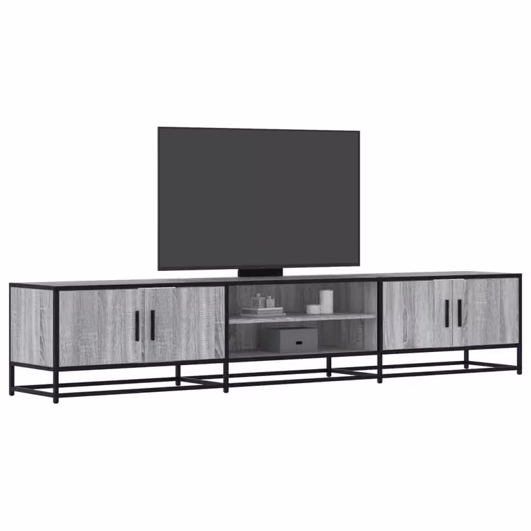 vidaXL Mobile Porta TV in Stile Industrial Grigio con Legno e Metallo L: 210 cm, P: 35 cm, H: 41 cm