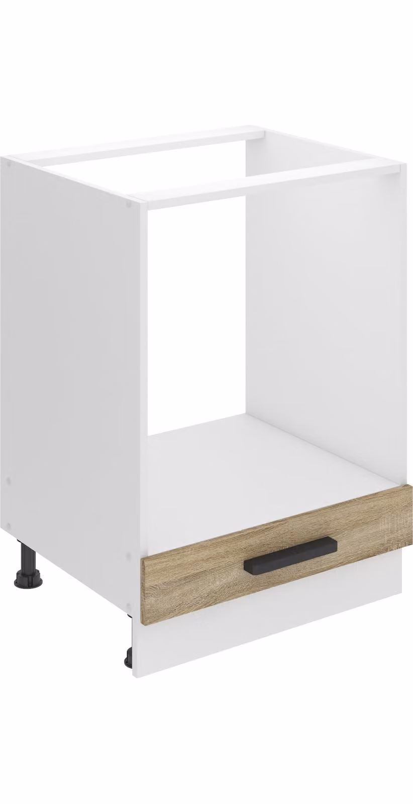 Base da cucina Belini, base da cucina larga 60 cm. Base per cucina SDP senza piano di lavoro. Mobile da cucina senza anta, con cassetti, rovere Sonoma