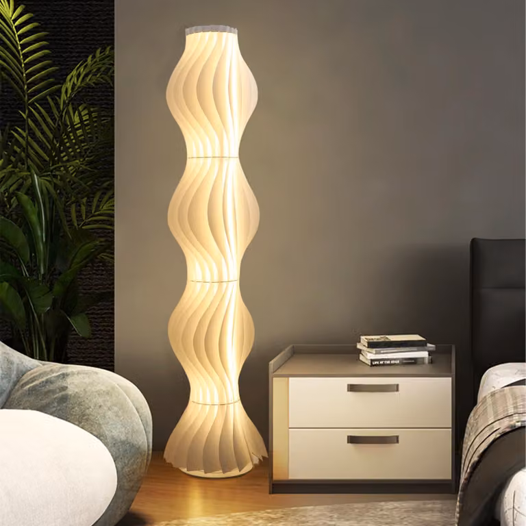 Lampada da terra WISFOR per soggiorno, lampada decorativa con interruttore a pedale, lampada da terra con 3 livelli di intensità regolabile, moderna lampada a LED da terra per soggiorno e camera da letto