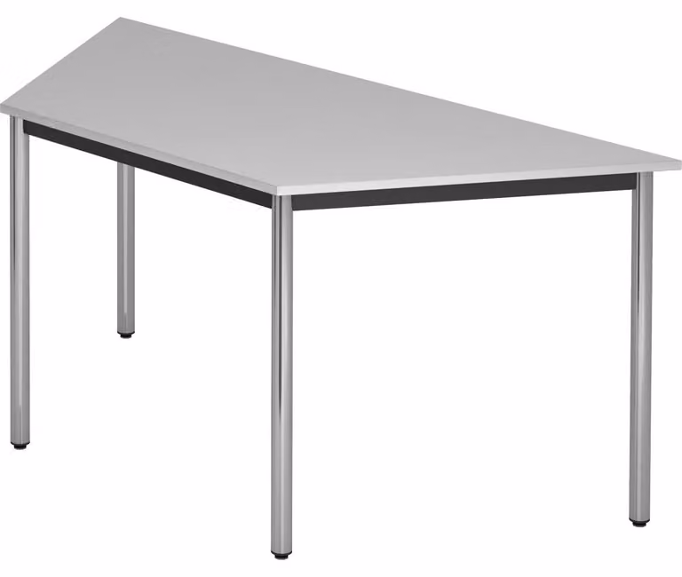 Tavolo da conferenza con tubo rotondo cromato Doran 160 X 69Cm Grigio