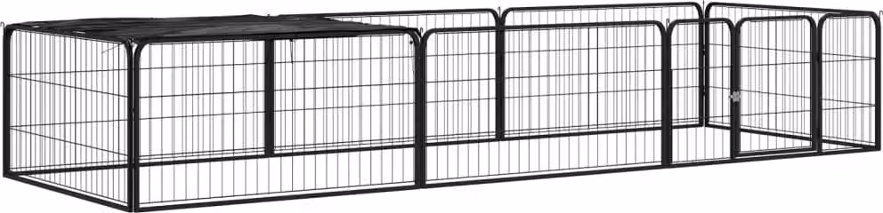 The Living Store Box per cani 8 pezzi nero 100x50 cm in acciaio verniciato a polvere