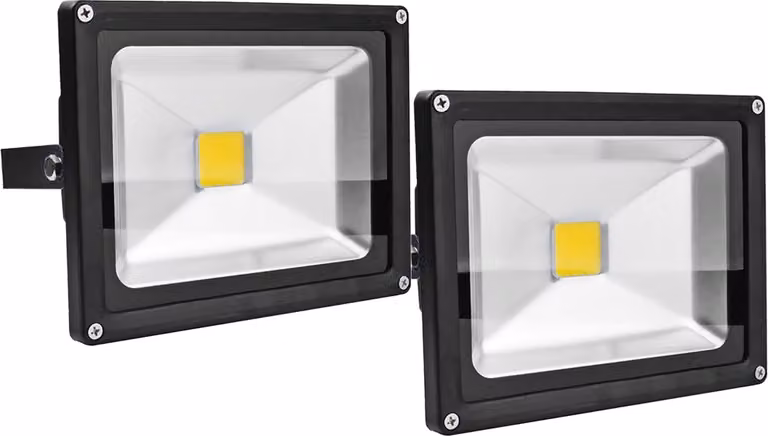 Greenmigo, set da 2 proiettori LED da 20 W per esterni, IP65, luce bianca fredda