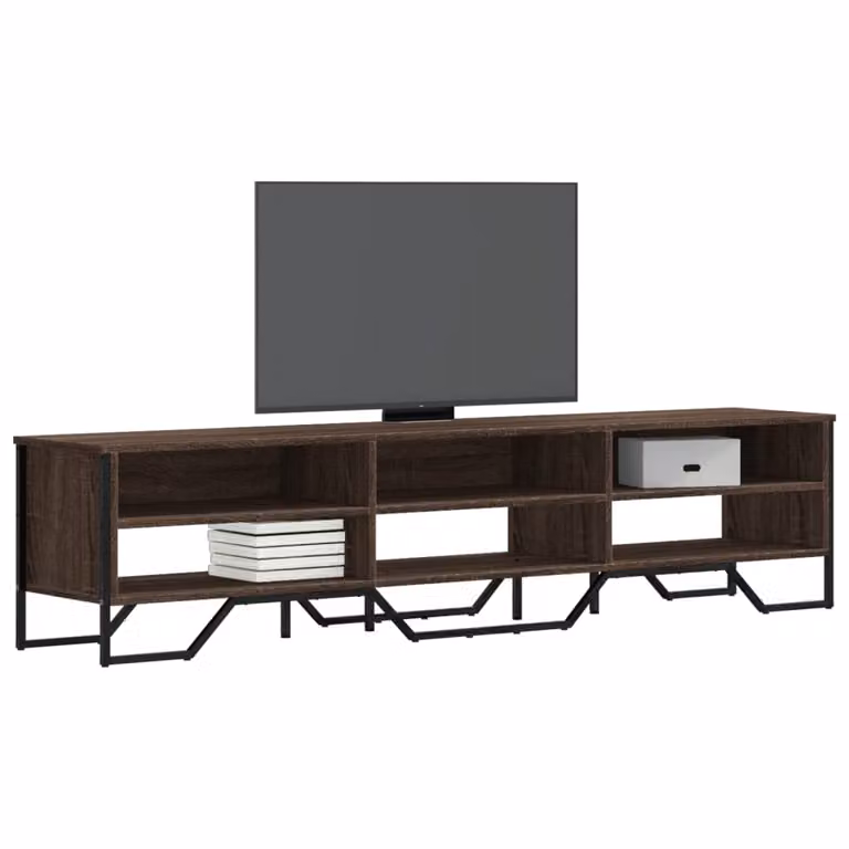 Mobile Porta TV Moderno vidaXL in Legno Rovere Marrone con Ruote L 180 cm x P 34 cm x H 41 cm