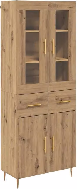 Credenza 2 pz | Madia | Buffet da pranzo | Armadio da pranzo Rovere artigianale Legno multistrato