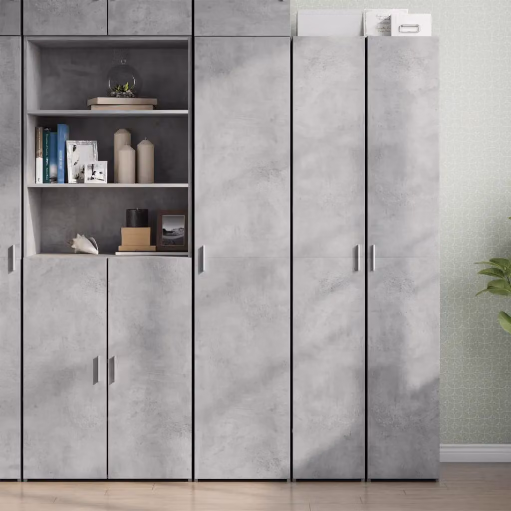 vidaXL Credenza Moderna in Legno MDF Grigio con Ante a Battente e Ripiani Interni L/P/H: 40 x 42,5 x 185 cm