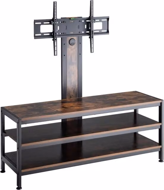 Mobile TV con Supporto Schermo Stockholm - Nero / Effeto Rovere Rustico pro.tec