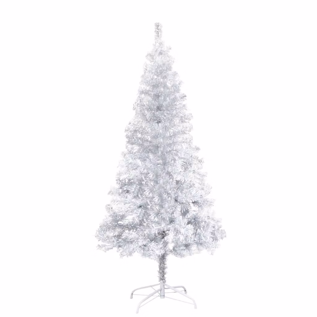 Albero di Natale Preilluminato con Palline Argento 150 cm PET