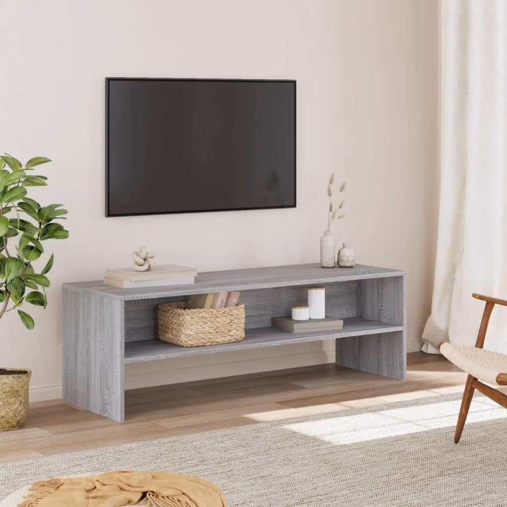 Mobile Porta TV vidaXL in Legno Multistrato Grigio, Stile Scandinavo, L 120 x P 40 x H 40 cm
