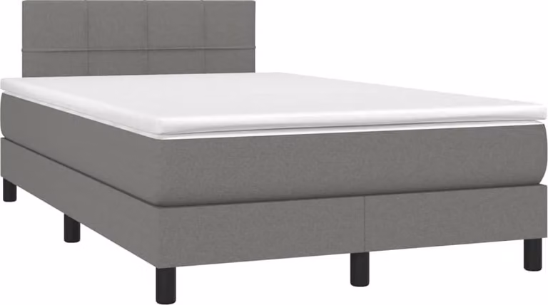 Giroletto a Molle con Materasso Grigio Scuro 120x190cm Tessuto