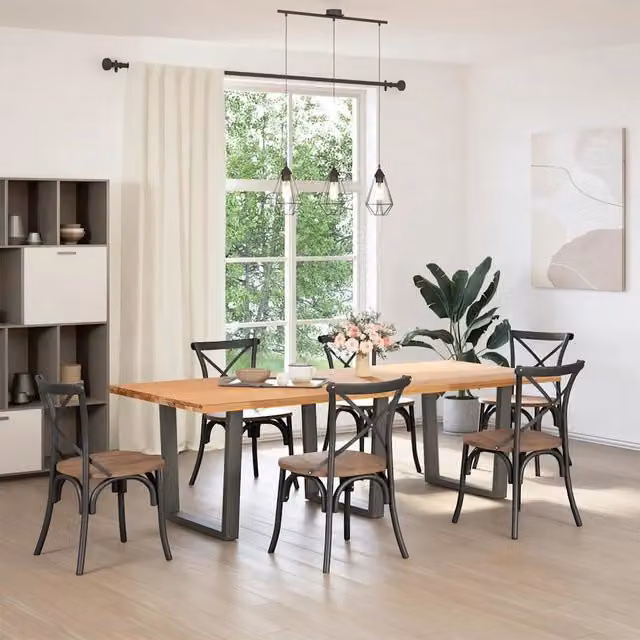 Set di 3 gambe per tavolo da pranzo a forma di V in acciaio inossidabile color antracite, Altezza: 72-73,3 cm, Larghezza: 80 cm