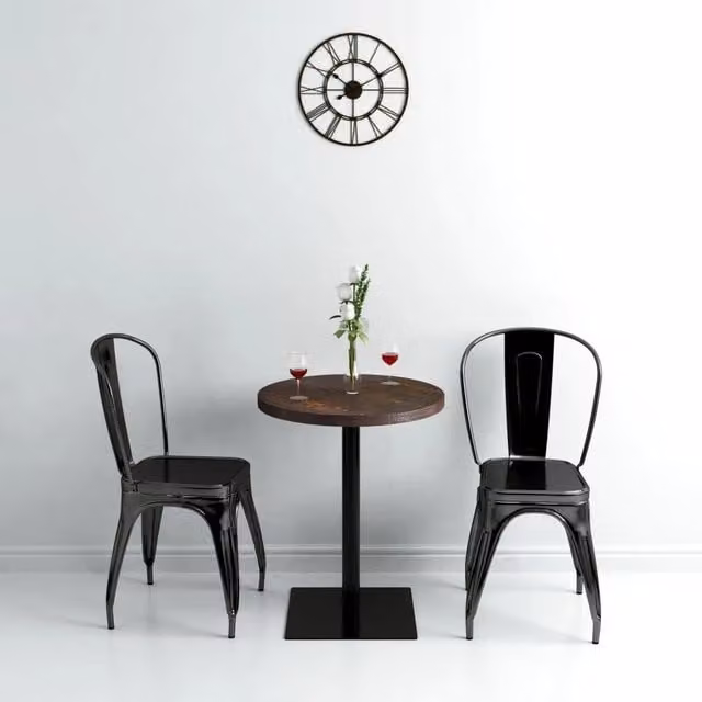 Tavolo Bistrot Rotondo vidaXL in MDF e Metallo Moderno Grigio e Marrone L: 60 cm, H: 75 cm