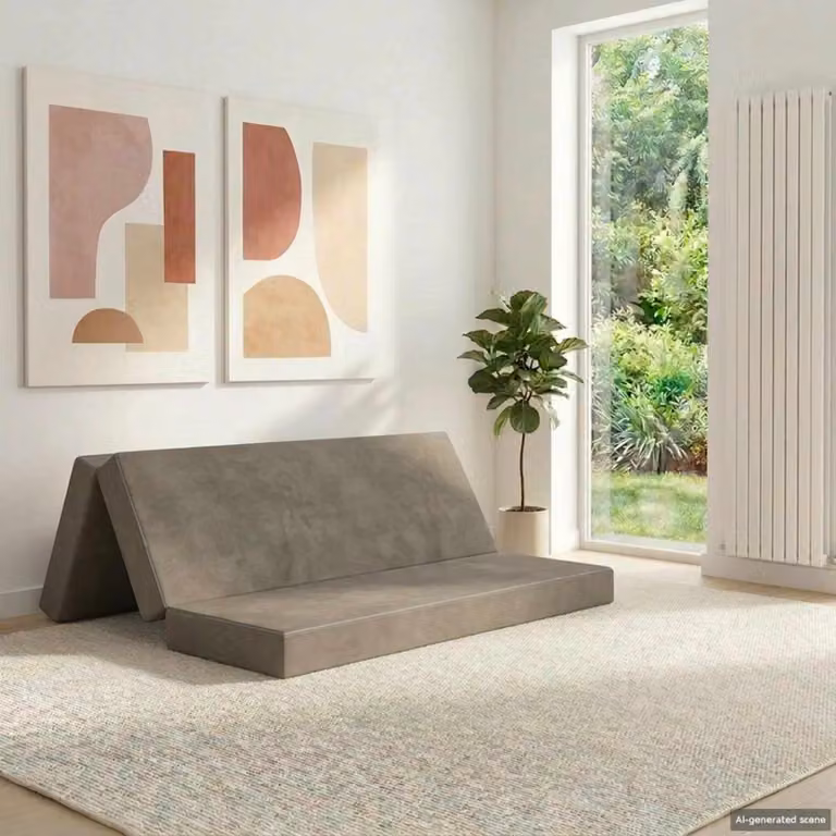 vidaXL Divano Letto Pieghevole Moderno Grigio L: 160 cm, P: 67 cm, H: 45 cm