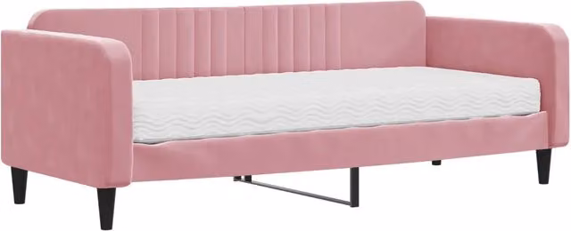 Divano letto | Sof¨¤ letto | Letto singolo con Materasso Rosa 90x200 cm in Velluto