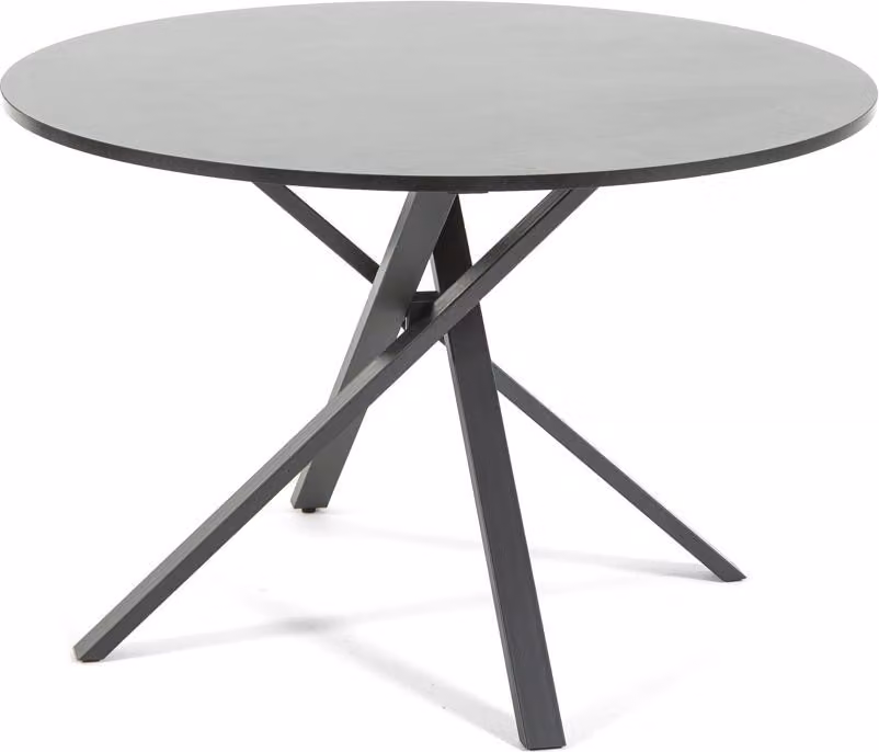 Tavolo rotondo Ø110 cm con struttura in metallo melaminico e incrociato - design moderno, robusto e versatile per cucina, sala da pranzo e ufficio - CARLO - granito