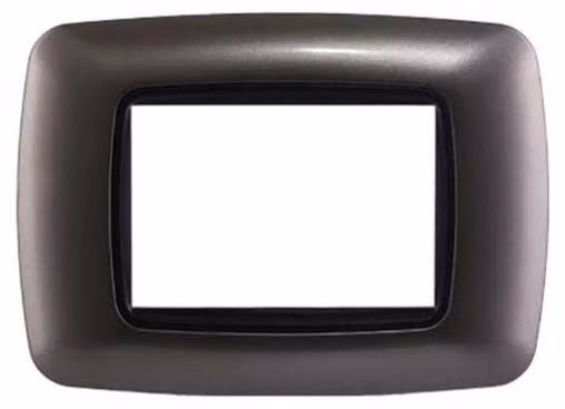 Placca compatibile Bticino Livinglight 3 moduli plastica bombata colore titanio