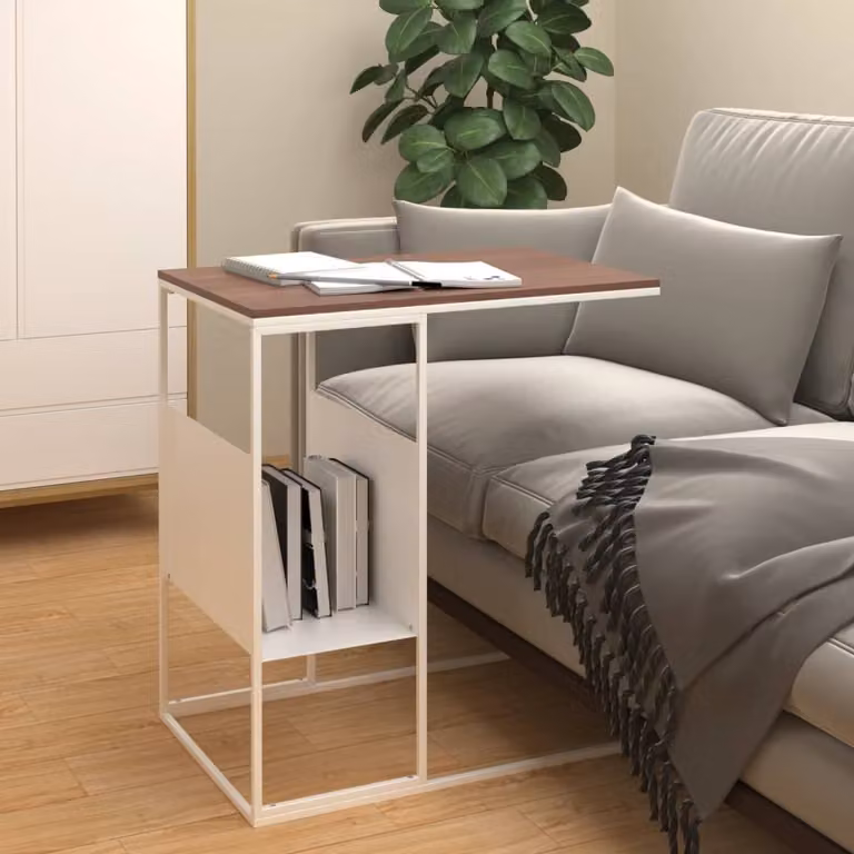 vidaXL Tavolino bianco 55x36x59,5 cm Materiale a base di legno - Tavolino - Tavolini - Tavolino da caffè - Tavolino da divano