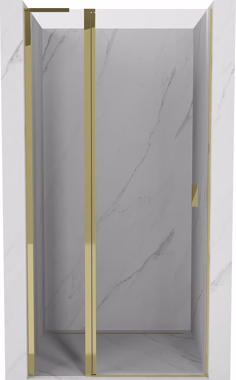 Mexen Mist L porta doccia battente 90 cm, trasparente, oro - 8A4L-090-000-50-00