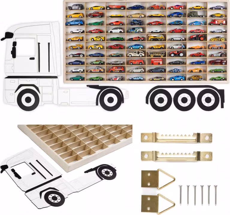 Scaffale per auto Hot Wheels 80 scomparti per autocarri