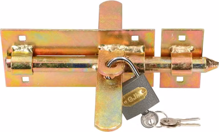 KOTARBAU® Catenaccio Catenaccio 150 mm con lucchetto Catenaccio su entrambi i lati Catenaccio della porta Catenaccio a scorrimento Catenaccio della porta Catenaccio della serratura della porta Robusta