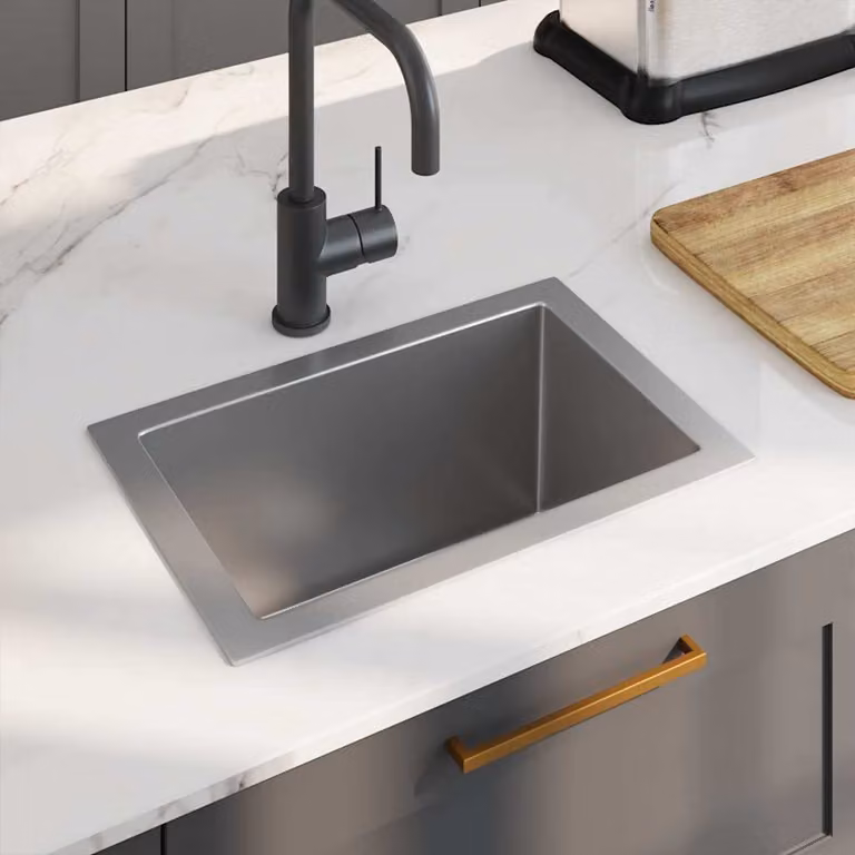 Lavello da cucina lavorato a mano vidaXL in acciaio inox color argento L/P/H: 44 x 42 x 29 cm