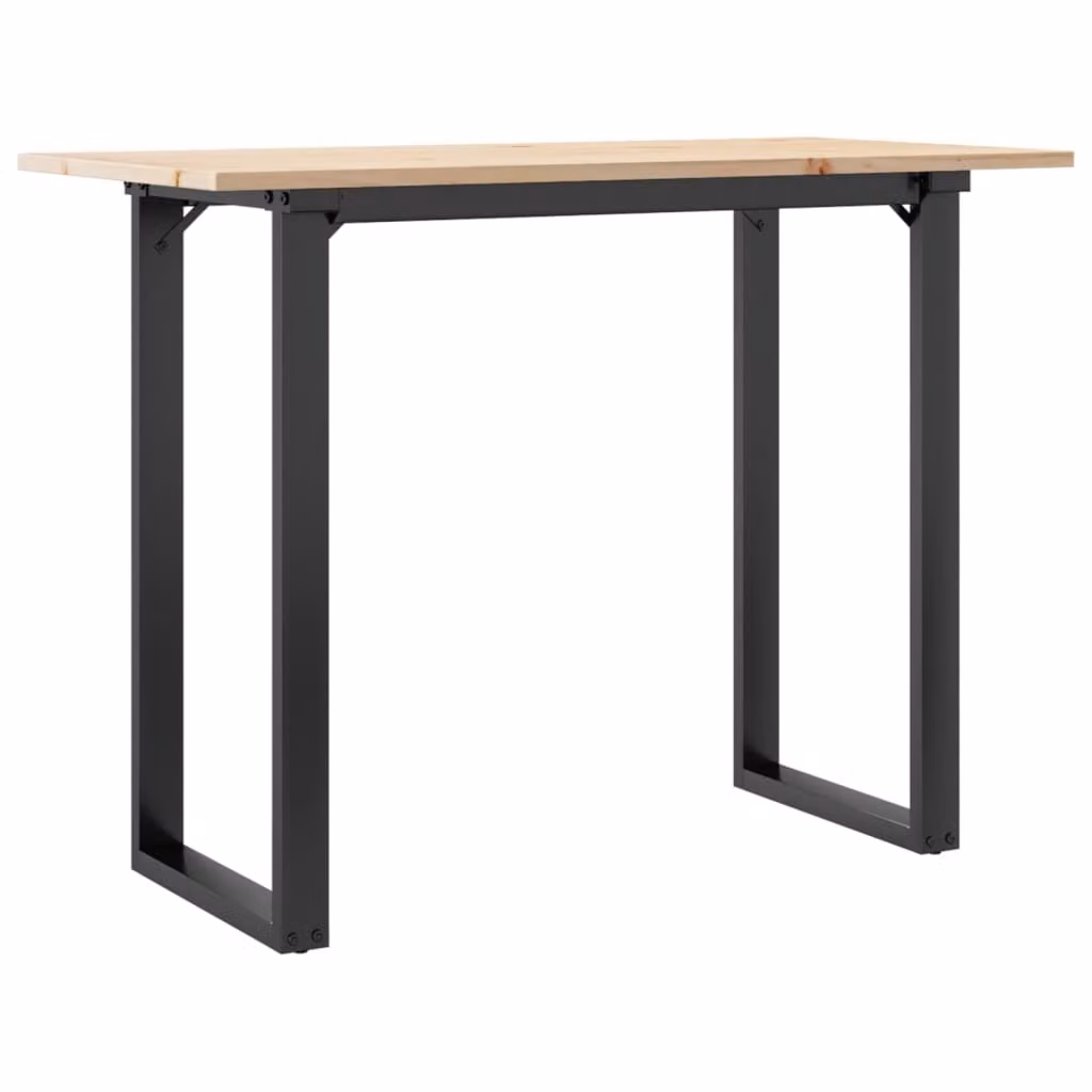 Tavolo da Pranzo Telaio a O 100x50x75 cm Legno Pino e Acciaio