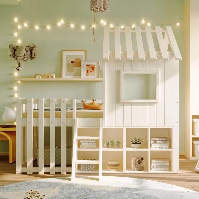 Letto casa bambini - Xylo - 90x200 cm legno bianco