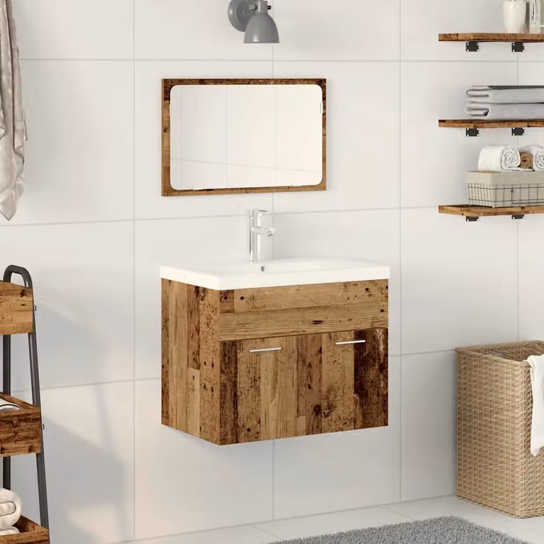 Mobile da bagno vidaXL in legno vecchio marrone L: 60 cm, P: 38,5 cm, H: 46 cm