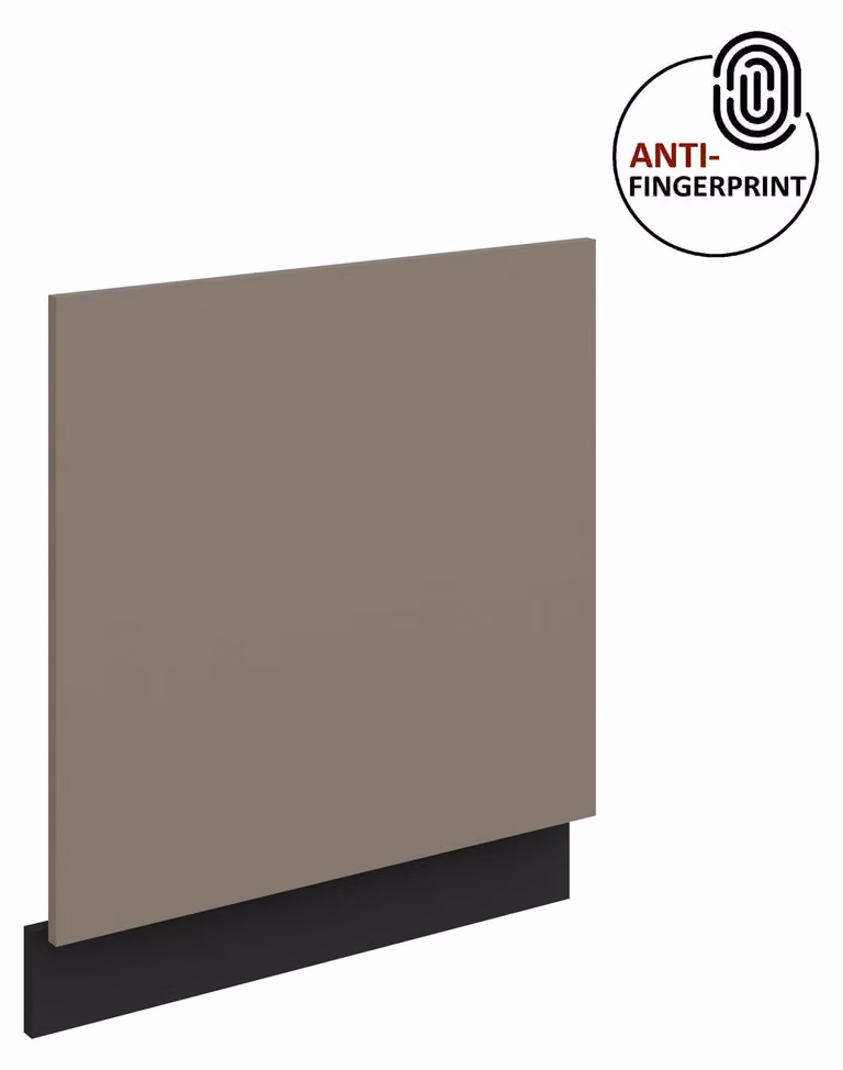 Pannello frontale per lavastoviglie da incasso da 60 cm ARIA, grigio sabbia ultra opaco + nero opaco, frontali di alta qualità con rivestimento anti-impronta, cucina a incasso, blocco cucina