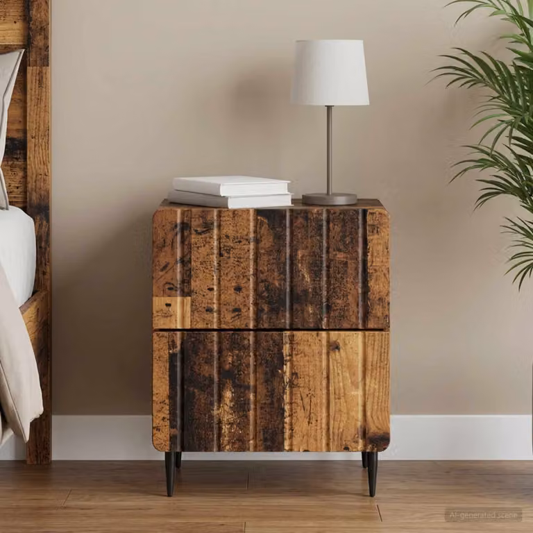 Armadio da notte vidaXL in legno antico marrone L: 43 cm, P: 34,5 cm, H: 49,5 cm