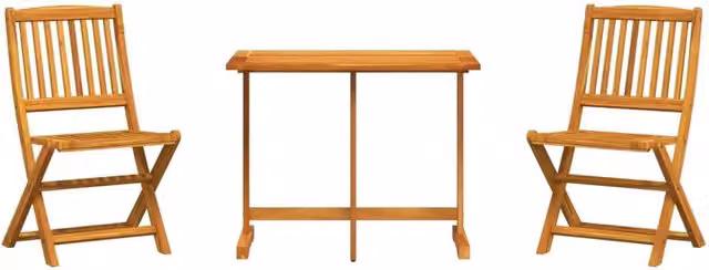 Set da Pranzo da Giardino Pieghevole 3 pz | Set Salotto da Giardino in Massello di Acacia