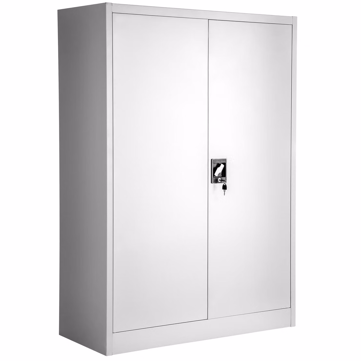Armadio portadocumenti in metallo Tectake con ante a battente e serratura, grigio, L: 140 cm, H: 90 cm, P: 40 cm – 3