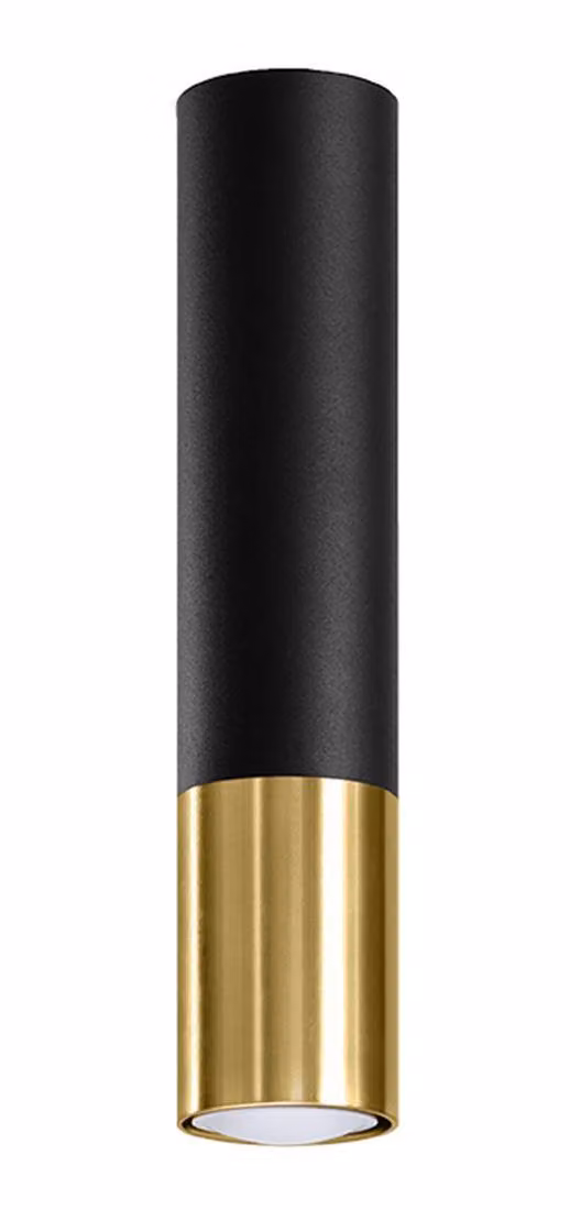 Lampada da soffitto LOOPEZ nero/oro 1xGU10 10W acciaio 29x6x6cm Sollux Lighting