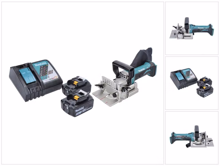 Makita DPJ 180 RT Scanalatrice a batteria 18 V 100 mm + 2x Batteria 5,0 Ah + Caricabatterie