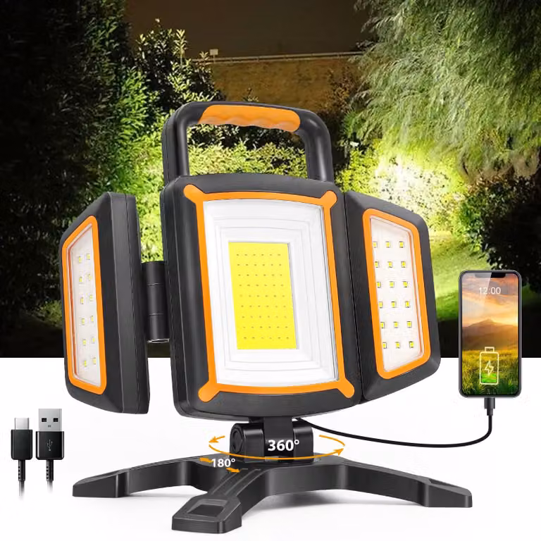 Lampada da lavoro ricaricabile da 30W, 3000 lumen, con magnete, impermeabile