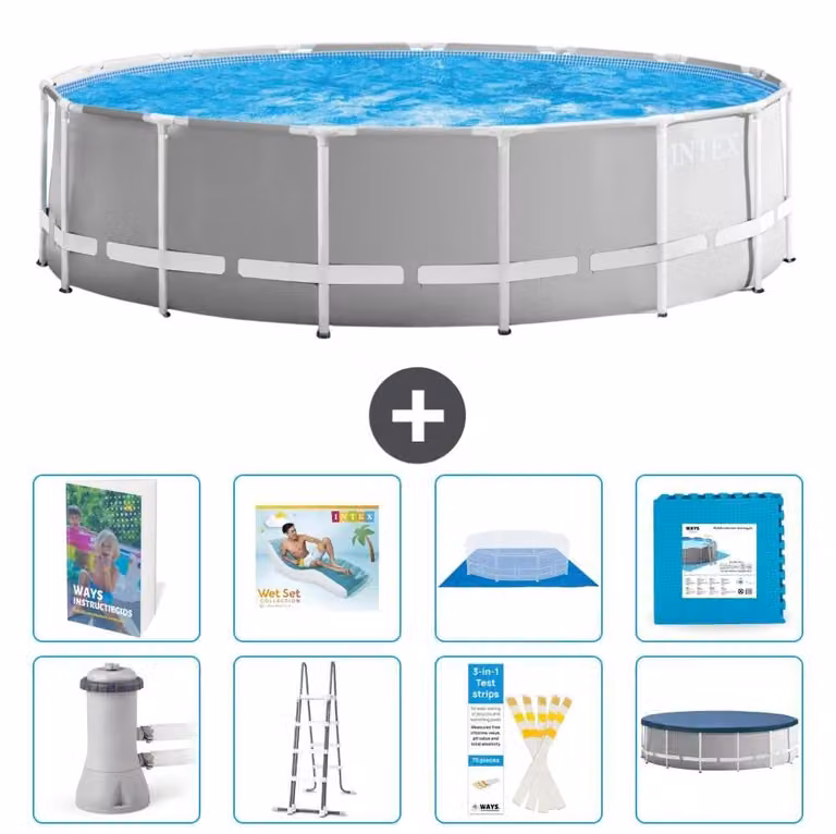 Struttura per piscina a forma di prisma - 457x122 cm - composta da 7 elementi - modello S651