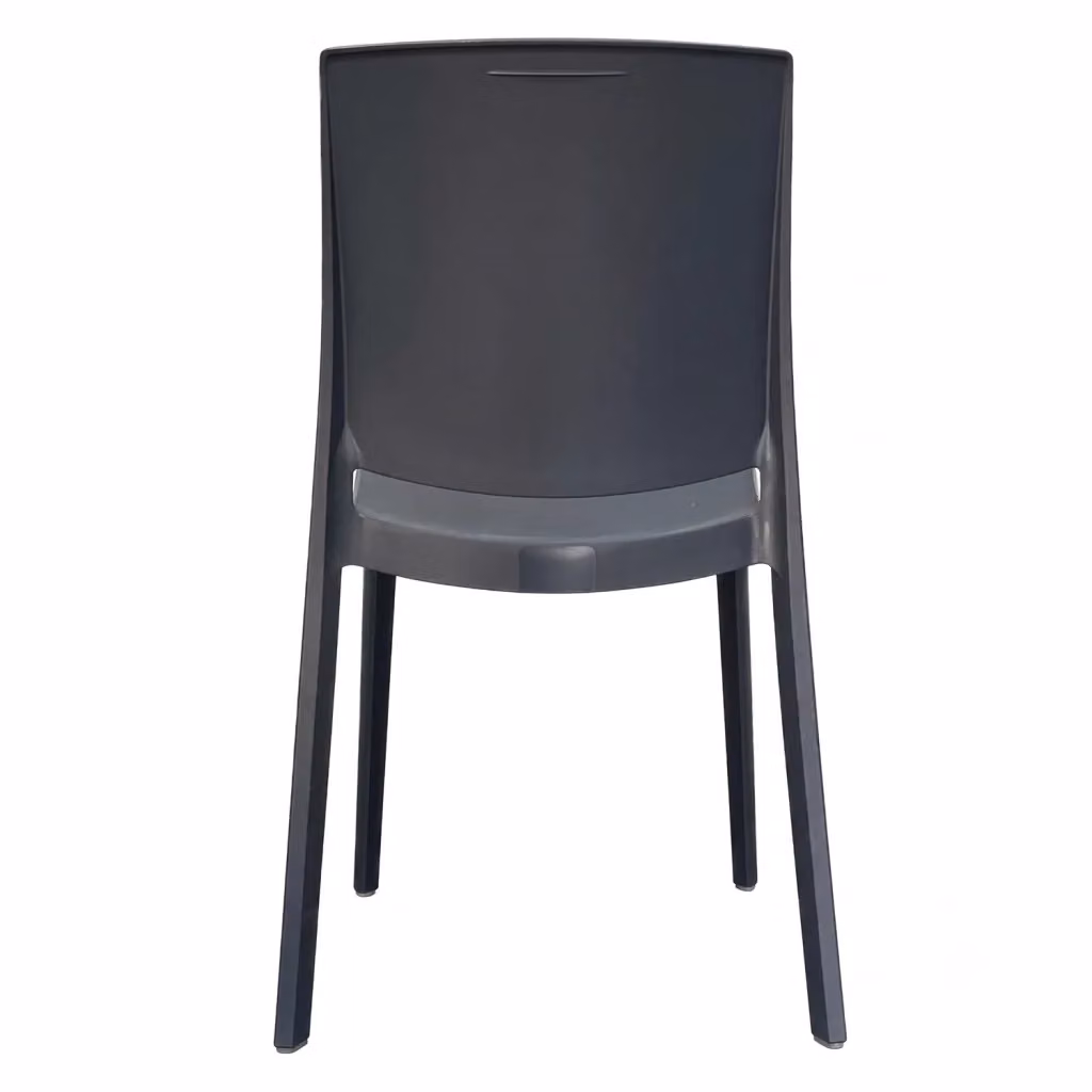 Set di 4 sedie da esterno Marvin in polipropilene impilabile design moderno colore nero e antracite opaco – 2