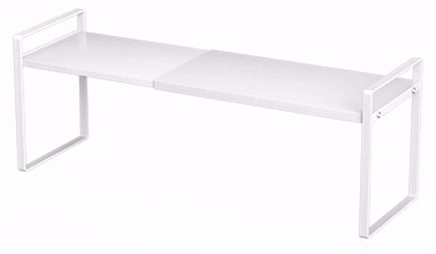 Scaffale estensibile per armadio, metallo, bianco, 35-65 x 22 x 25 cm
