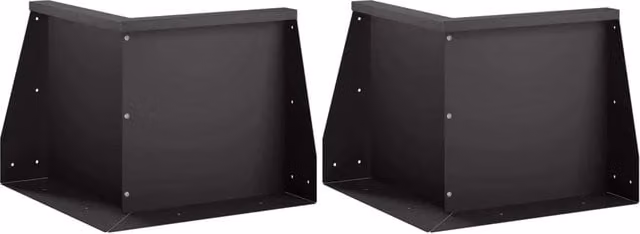 Set di 2 muretti di contenimento e aiuole rialzate vidaXL in acciaio nero L/P/H: 50 x 50 x 40 cm