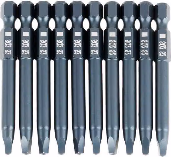 Set di punte magnetiche quadrate, 10 pezzi, acciaio S2