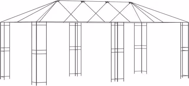 Struttura Gazebo Design In in Acciaio Galvanizzato Nero L: 600,5 cm, P: 300,5 cm, H: 276,5 cm