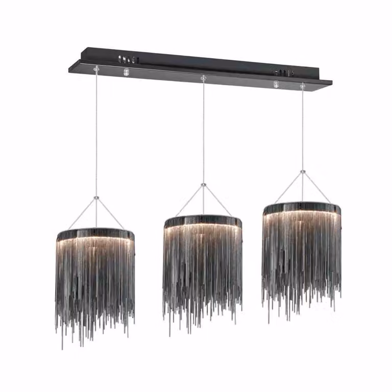 Lampadario a LED CASCATA nero-grafite 54W, bianco caldo, 1350 lm, metallo, dimensioni: 90x75x20 cm, IP20, Milagro