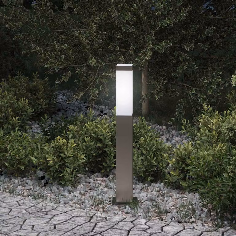 vidaXL Lampada a paletto moderna in acciaio inox color argento, IP44, Altezza: 50 cm