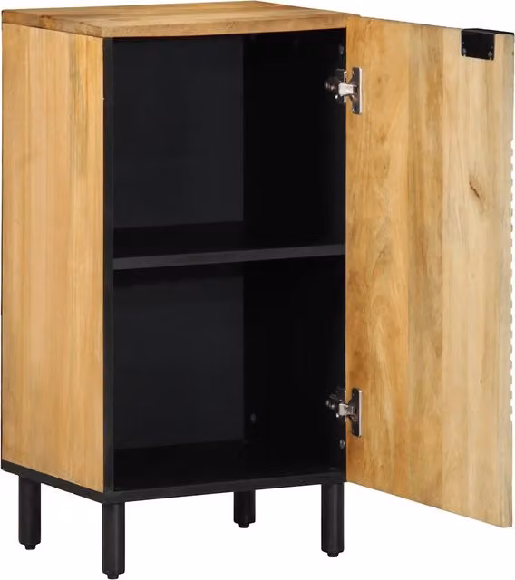 Credenza moderna vidaXL in legno di mango e metallo, colore marrone, L 40 cm, P 33 cm, H 75 cm