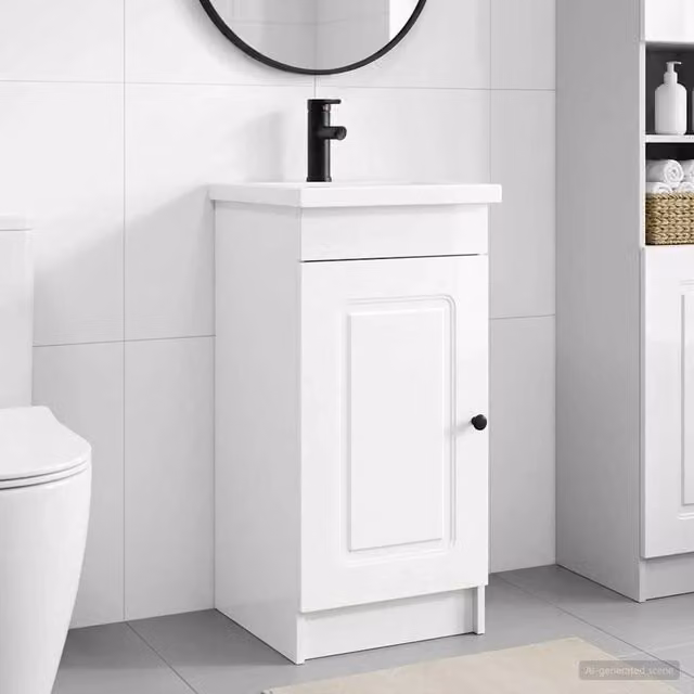 Mobile da bagno con lavabo Bianco Lucido 42 x 40 x 84,5 cm 889998