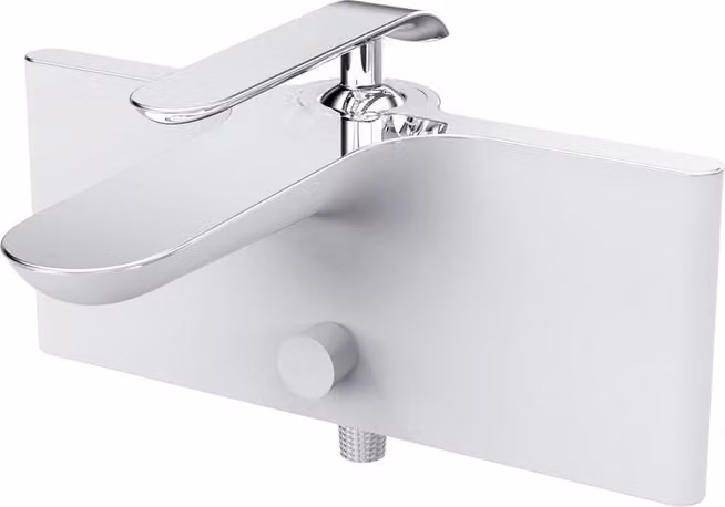Creavit Bloom, miscelatore per vasca da bagno, bianco e cromato