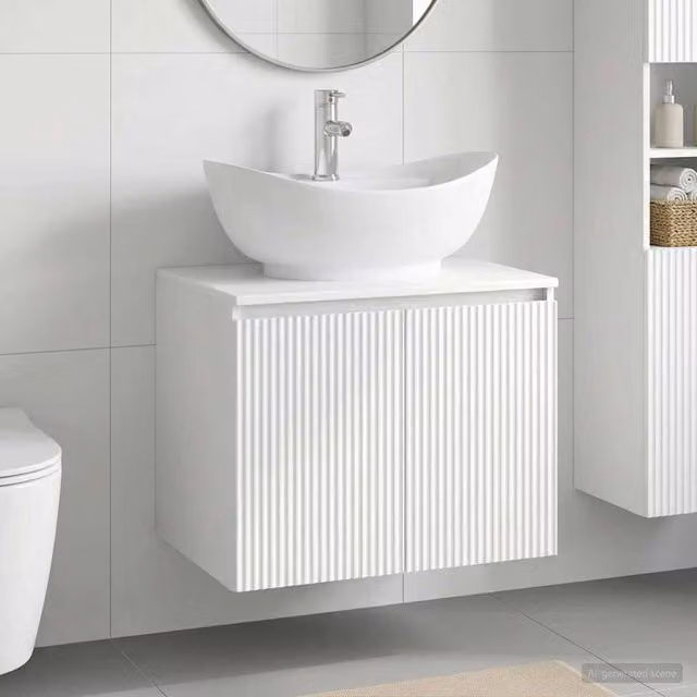 Set di mobili per il bagno Bianco Lucido Legno ingegnerizzato 3404344